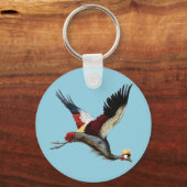 De Zuid-Afrikaanse gekroonde kraan in de middenvlu Sleutelhanger (Voorkant)