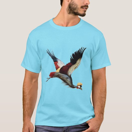 De Zuid-Afrikaanse gekroonde kraan in de middenvlu T-shirt (Voorkant)