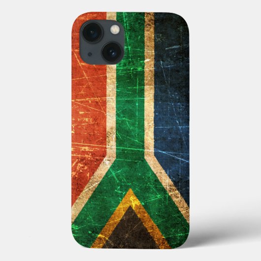 De  Zuid-Afrikaanse vlag van Scratched and Worn Case-Mate iPhone Case (Achterkant)