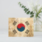 De  Zuid-Koreaanse vlag van Scratched and Worn Briefkaart (Staand voorkant)