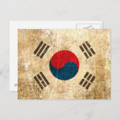 De  Zuid-Koreaanse vlag van Scratched and Worn Briefkaart (Voorkant / Achterkant)
