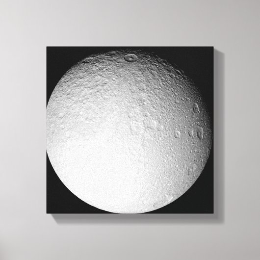 De zuidpool van de maan van Saturnus Tethys Canvas Afdruk (Voorkant)