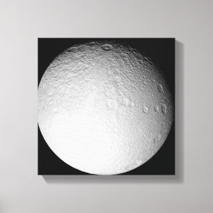 De zuidpool van de maan van Saturnus Tethys Canvas Afdruk