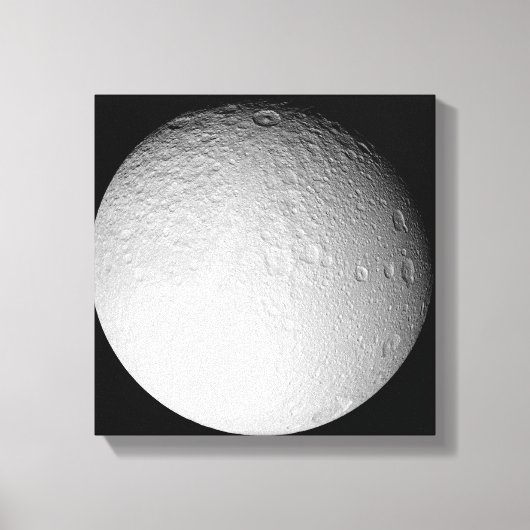 De zuidpool van de maan van Saturnus Tethys Canvas Afdruk (Voorkant)