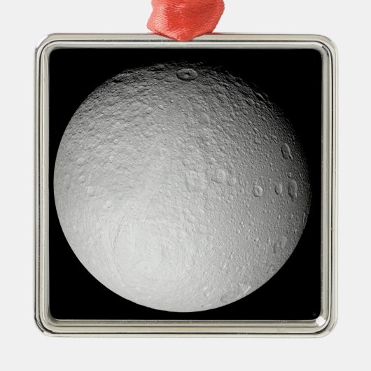 De zuidpool van de maan van Saturnus Tethys Metalen Ornament (Voorkant)