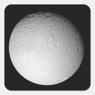 De zuidpool van de maan van Saturnus Tethys Vierkante Sticker