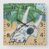 De zuidwestelijke Abstracte Schedel van de Koe Vierkante Klok (Voorkant)