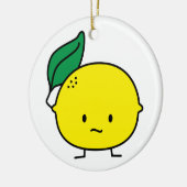 De zure gele lemony citrusvruchten van het keramisch ornament (Links)