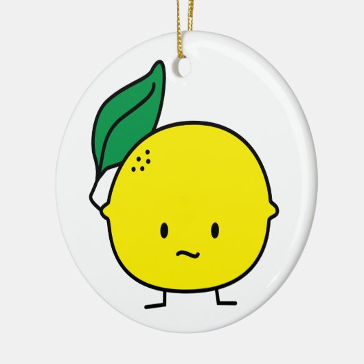 De zure gele lemony citrusvruchten van het keramisch ornament (Links)