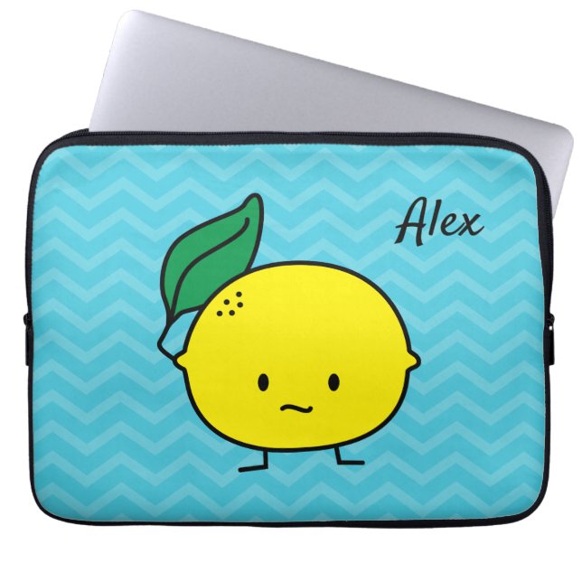 De zure gele lemony citrusvruchten van het laptop sleeve (Voorkant)
