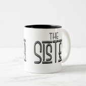 "DE" ZUS TWEEKLEURIGE KOFFIEMOK (Voorkant rechts)