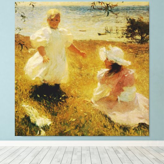 De zussen canvas afdruk (Insitu (Houten vloer))