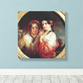 De zussen canvas afdruk (Insitu (Houten vloer))