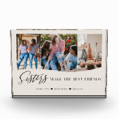 De zussen maken de beste vriendenknoppen om de fot fotoblokken (Voorkant)