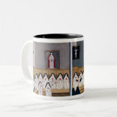 De zussen van de Abdij Tweekleurige Koffiemok (Voorkant links)