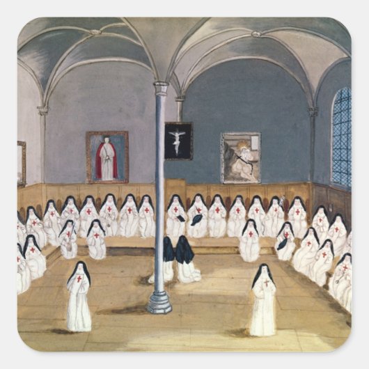 De zussen van de Abdij Vierkante Sticker (Voorkant)