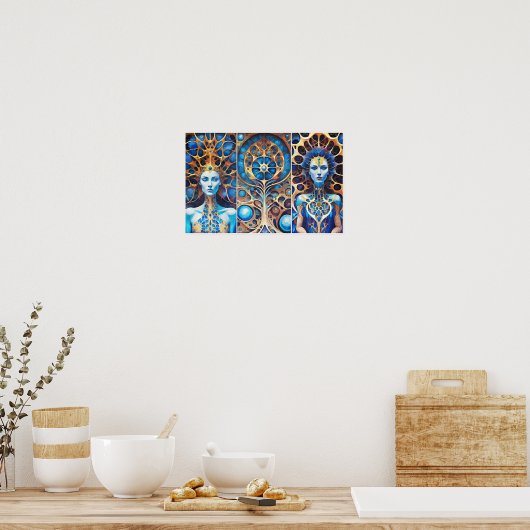 De zussen van de Weblings Poster (Keuken)