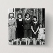 De zussen vierkante button 5,1 cm (Voorkant)