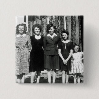 De zussen vierkante button 5,1 cm