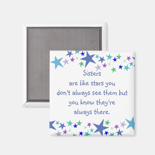 De zussen zijn als sterren Aangepaste prijsopgave Magneet (Voorkant / Achterkant)