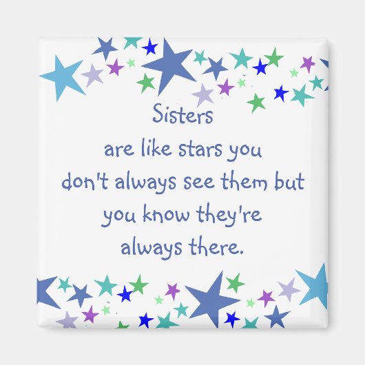 De zussen zijn als sterren Aangepaste prijsopgave Magneet (Voorkant)