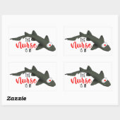 De zuster haai is binnen rechthoekige sticker (Vel)