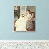 De zuster van de kunstenaar in een raam, 1869 canvas afdruk (Insitu (Houten vloer))