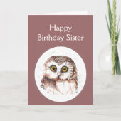 De zuster Verjaardag Whooo houdt van u, de Leuke Kaart (Voorkant)