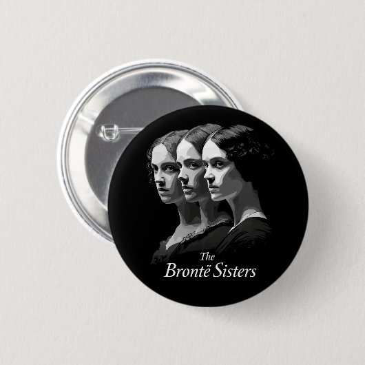 De zusters Brontë Ronde Button 5,7 Cm (Voorkant /achterkant)