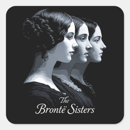 De zusters Brontë Vierkante Sticker (Voorkant)