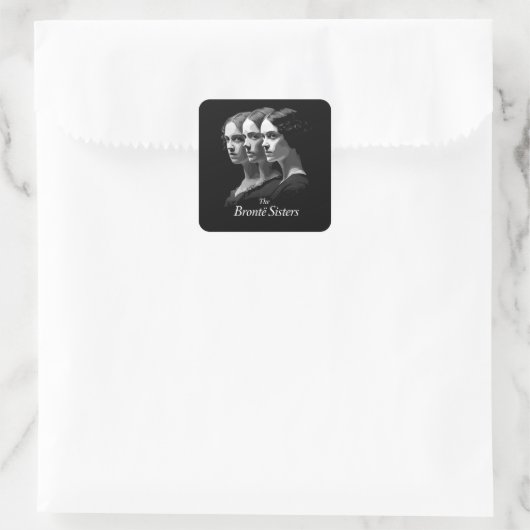 De zusters Brontë Vierkante Sticker (Tas)