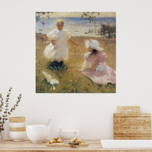 De zusters, door Frank Weston Benson Poster (Keuken)