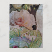 De zwaan en rozen collage briefkaart (Voorkant)