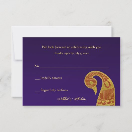 De Zwaan Huwelijksreactiekaarten RSVP Kaartje (Voorkant)