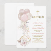 De zwaan prinses doop en eerste verjaardag kaart (Voorkant / Achterkant)