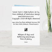 De Zwaan van de zonsondergang Kaart (Achterkant)