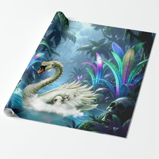 De Zwaan van Vergeten Wateren.  Cadeaupapier (Uitgerold)