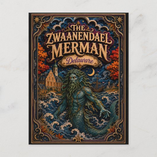 De Zwaanendael Merman Delaware Popcut Legendes Briefkaart (Voorkant)