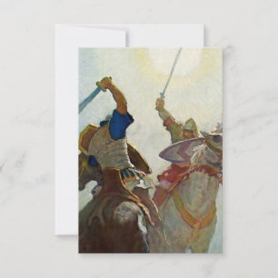 “De zwaardgevechten waren hevig” door NC Wyeth Bedankkaart