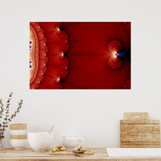 De zwaarte wekt fractaal poster (Keuken)