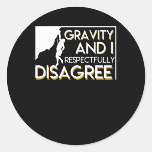 De zwaartekracht van de bergbeklimming is het met ronde sticker