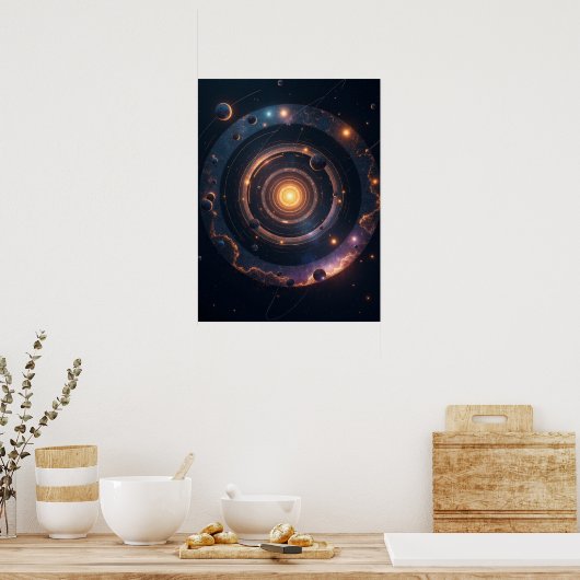 De Zwaartekracht van Vormen – Kosmische Geometrisc Poster (Keuken)