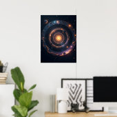 De Zwaartekracht van Vormen – Kosmische Geometrisc Poster (Thuiskantoor)