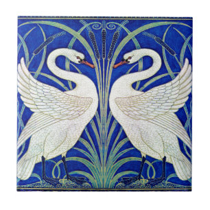 De zwanen van Walter Crane Tegeltje