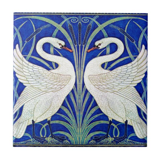 De zwanen van Walter Crane Tegeltje (Voorkant)