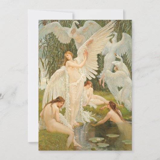 De zwanenmeisjes | Walter Crane Kaart (Voorkant)