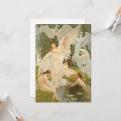 De zwanenmeisjes | Walter Crane Kaart (Voorkant / Achterkant in situ)