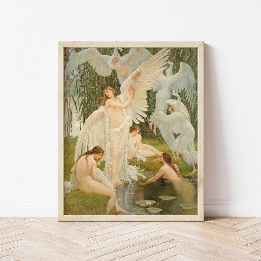 De zwanenmeisjes | Walter Crane Poster
