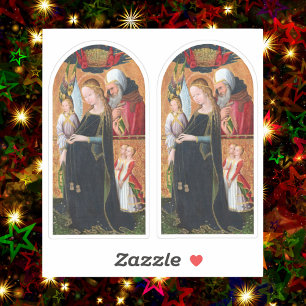 De zwangere Madonna met Sint-Jozef 2-UP Sticker