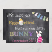 De Zwangerschap van Pasen van Eggscited openbaart Feestdagenkaart (Voorkant / Achterkant)